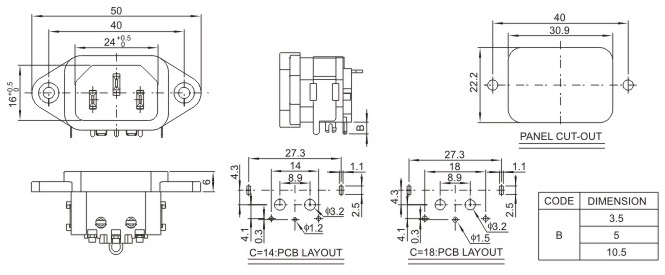 ACԴDB-14-10P